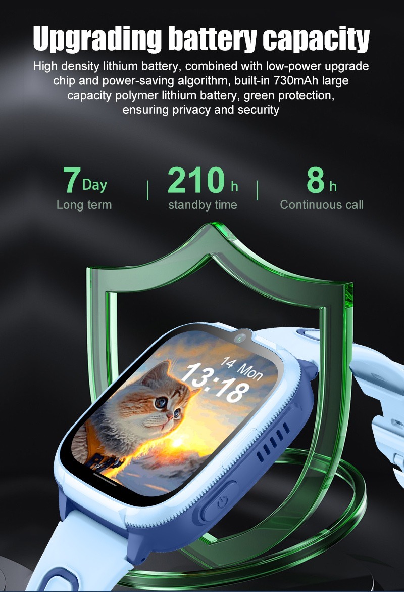 Reloj inteligente 4G para niños D53 con localizador GPS, videollamada, resistente al agua, función SOS antipérdida y aplicación de control parental. - Imagen 8