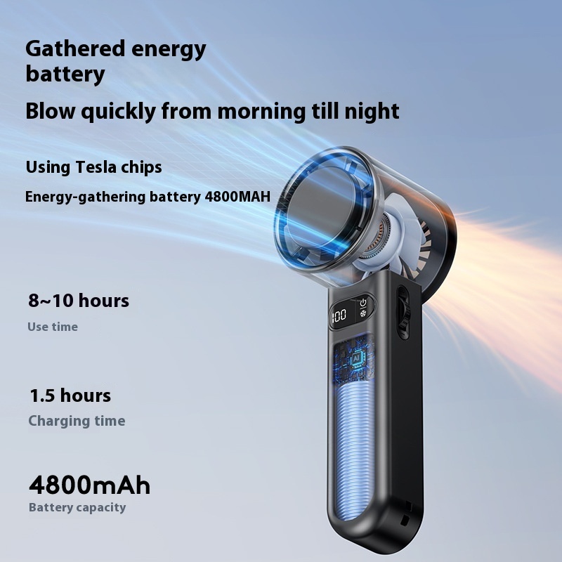 Ventilador de mano turbo mini portátil, ventilador personal recargable por USB, ventilador de bolsillo pequeño - Imagen 5