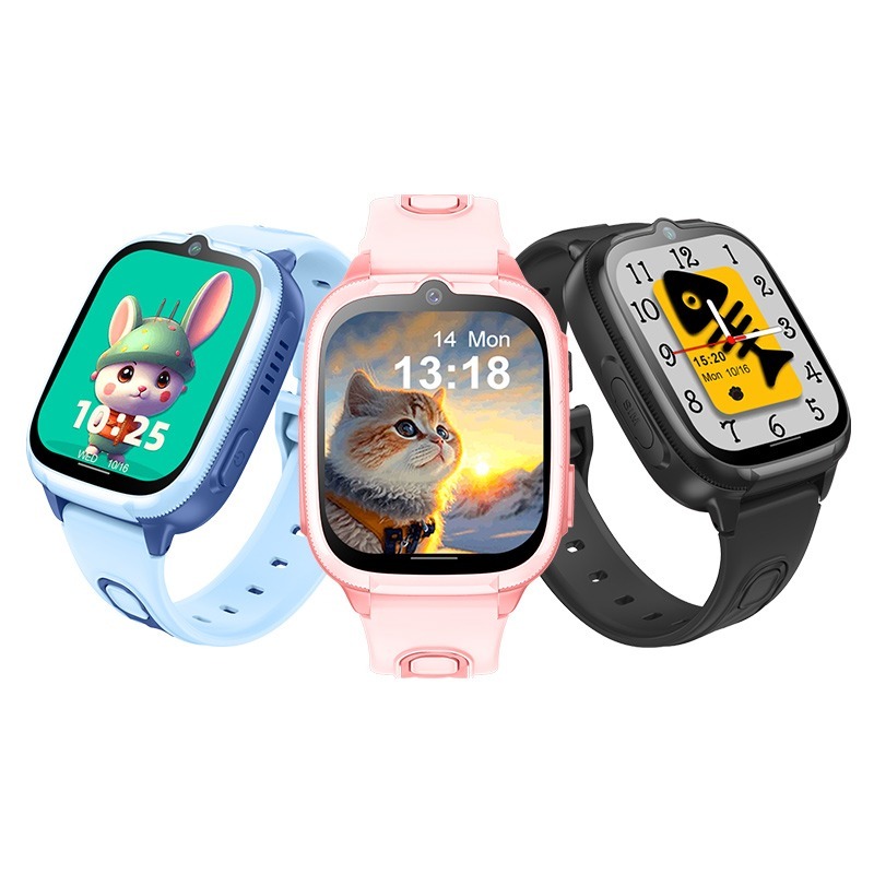 Reloj inteligente 4G para niños D53 con localizador GPS, videollamada, resistente al agua, función SOS antipérdida y aplicación de control parental.